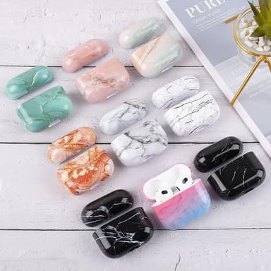 SKALO AirPods 3 Marmor Fodral med Karbinhake - Motiv 1