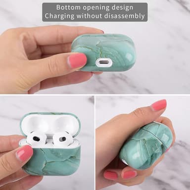 SKALO AirPods 3 Marmor Fodral med Karbinhake - Motiv 4