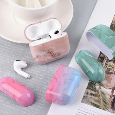 SKALO AirPods 3 Marmor Fodral med Karbinhake - Motiv 4