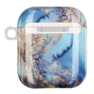SKALO AirPods 1/2 Marmor TPU Fodral med Karbinhake - Motiv 3