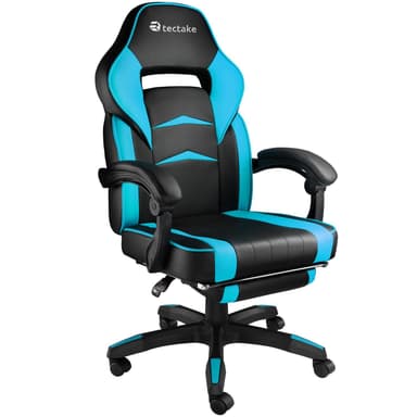 tectake Gaminstol Comodo - svart/azurblå
