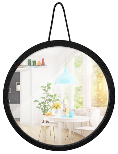 Home>it® spegel med träram Ø 20,5 cm ek svart