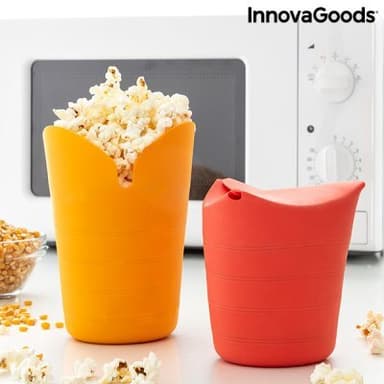 Hopvikbara popcornskålar i silikon popbox innovagoods (2 st)