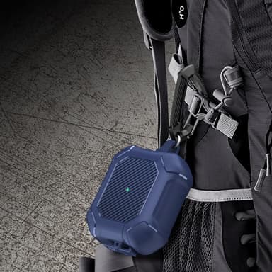 SKALO AirPods 3 Carbon Fiber TPU Fodral med Karbinhake - Svart