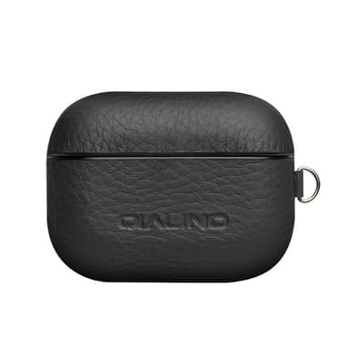 SKALO AirPods Pro QIALINO Äkta Läder Fodral - Svart