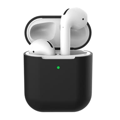 SKALO AirPods 1/2 Ultratunn Silikon Fodral - Svart