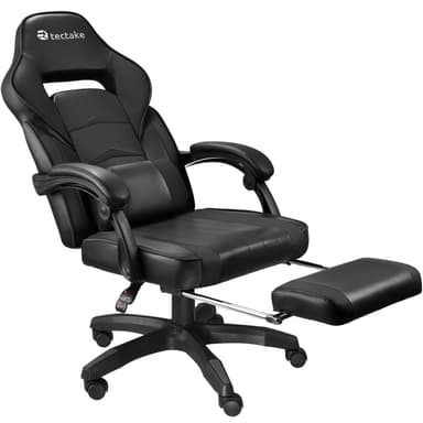 tectake Gaminstol Comodo - svart/svart