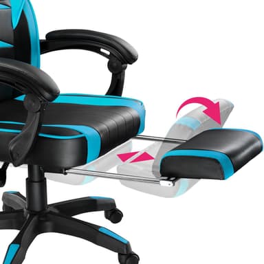 tectake Gaminstol Comodo - svart/azurblå