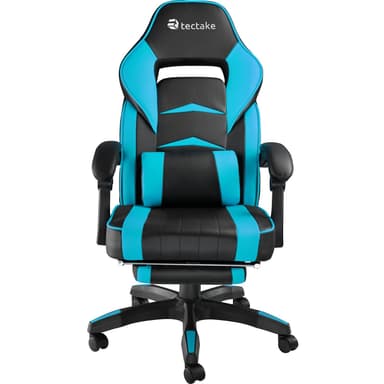 tectake Gaminstol Comodo - svart/azurblå