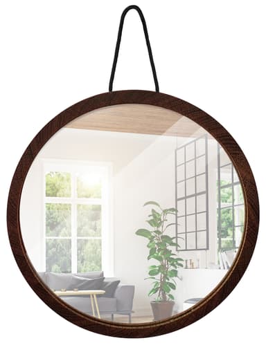Home>it® spegel med träram Ø 20,5 cm rökt ek