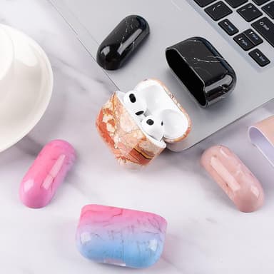 SKALO AirPods 3 Marmor Fodral med Karbinhake - Motiv 3