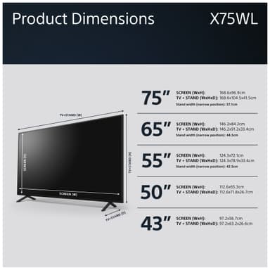 Sony 43” X75WL 4K LED Smart TV (2023)