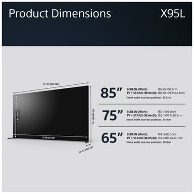 Sony 85” X95L 4K MiniLED Smart TV (2023)