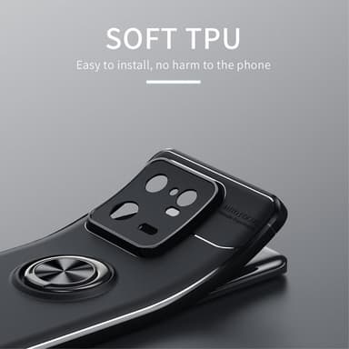 För Xiaomi 13 Pro TPU Fodral skal med Finger Ring - Svart