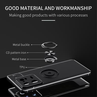 För Xiaomi 13 Pro TPU Fodral skal med Finger Ring - Svart
