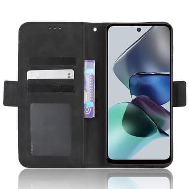 För Motorola Moto G13 / G23 Plånboksfodral korthållare  - Svart