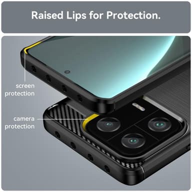 För Xiaomi 13 Pro 5G Karbon Fiber TPU Fodral Skal - Svart