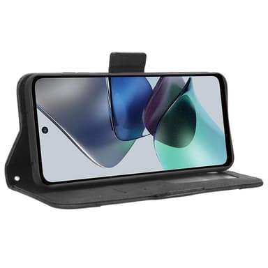 För Motorola Moto G13 / G23 Plånboksfodral korthållare  - Svart