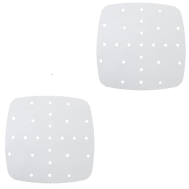 Fyrkantigt perforerat bakpapper till Air Fryer 100-pack Vit 20 cm