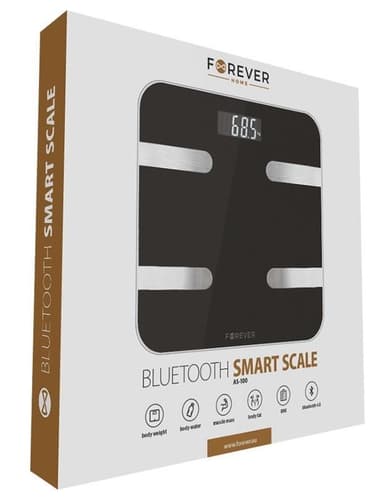 Smart personvåg med Bluetooth, Forever Smart Scale AS-100, svart