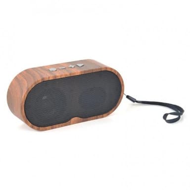 Liten Portabel Bluetooth Högtalare i Mörkt Trä