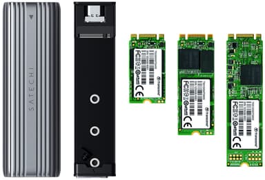 Satechi M.2 NVMe- och SATA SSD-kabinett (grå)