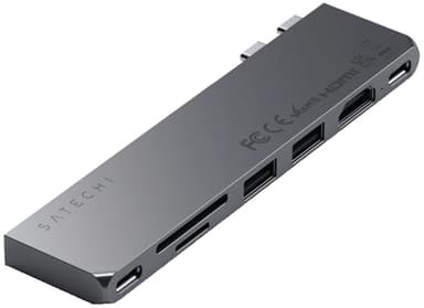 Satechi USB-C Pro Slim USB-hubb (grå)