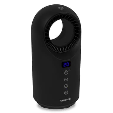 VONORC Elektrisk värmefläkt – 1500W – keramisk – svart | Bladlös – roterationsfunktion