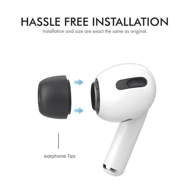 AHASTYLE AirPods Pro 1/2 Öronkuddar i Silikon Svart - Large