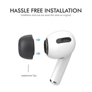 AHASTYLE AirPods Pro 1/2 Öronkuddar i Silikon Svart - Small