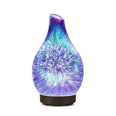 Roterande Diffusor/Luftfuktare i 3D Glas / Trä, Reflekterande