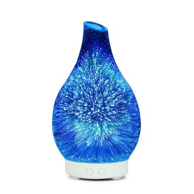 Roterande Diffusor/Luftfuktare i 3D Glas / Trä, Reflekterande