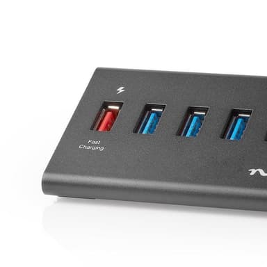 USB-hubb | 5 portar | USB 3.0 | QC3.0-laddningsport | 5 Gbit/s |