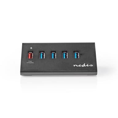 USB-hubb | 5 portar | USB 3.0 | QC3.0-laddningsport | 5 Gbit/s |