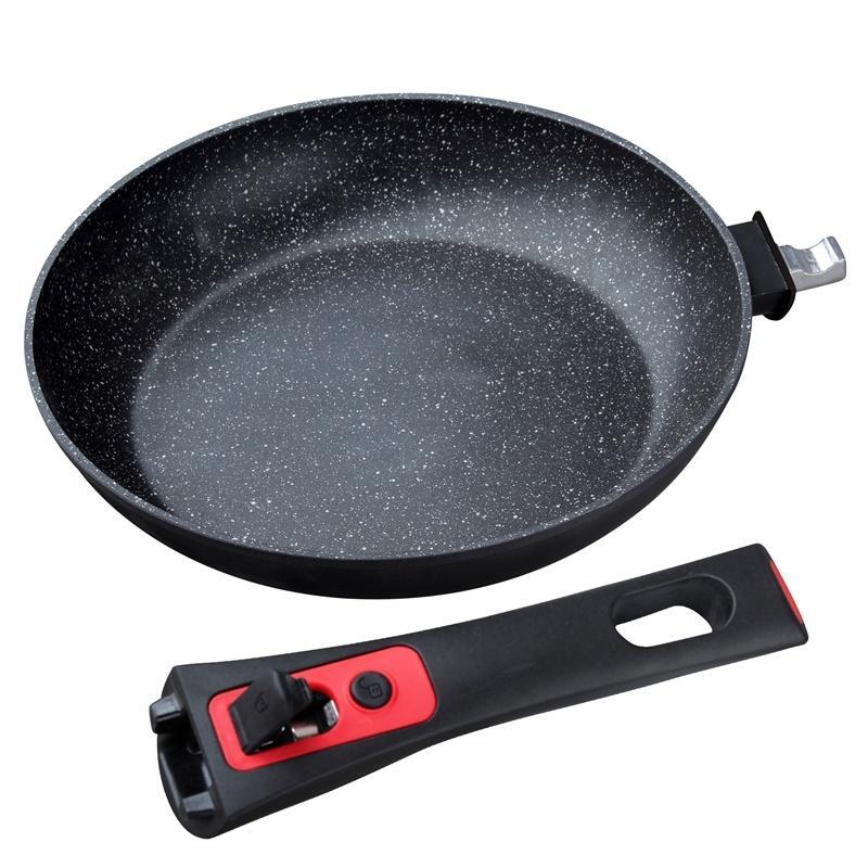 Herzberg Stekpanna med avtagbart handtag, 28cm