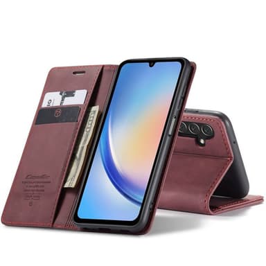 CaseMe Smart Magnet FlipCase Samsung Galaxy A24 4G - Vinröd