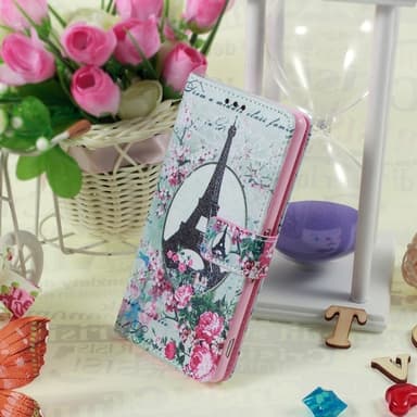 Sony Xperia Z3 Eiffel Tornet & Blommor Plånboksfodral