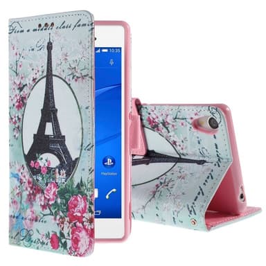 Sony Xperia Z3 Eiffel Tornet & Blommor Plånboksfodral