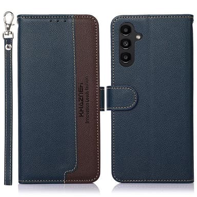KHAZNEH Samsung Galaxy A14 Plånboksfodral - Blå/Brun