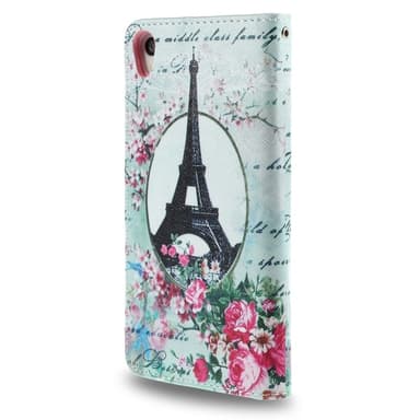 Sony Xperia Z3 Eiffel Tornet & Blommor Plånboksfodral