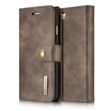 DG.MING iPhone 8/7/6 Split Läder Plånboksfodral - Coffee