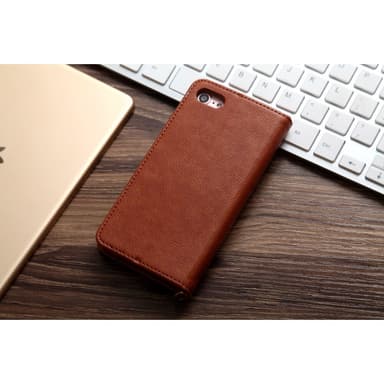 CMAI2 Litchi plånboksfodral till iPhone 7 / 8 / SE (2020) - Brun