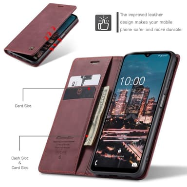 CASEME Plånboksfodral Samsung Galaxy A14 - VinRöd
