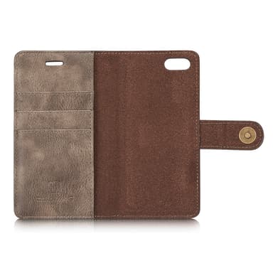 DG.MING iPhone 8/7/6 Split Läder Plånboksfodral - Coffee