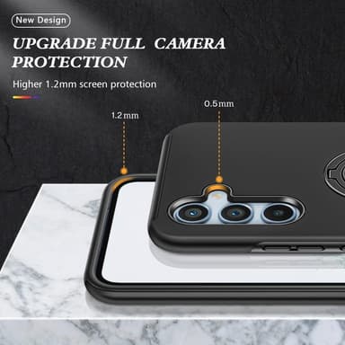 Samsung Galaxy A34 Hybrid skal med Finger Ring - Svart