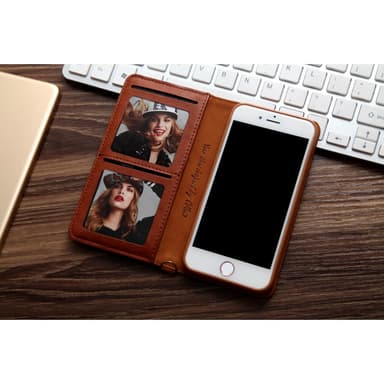 CMAI2 Litchi plånboksfodral till iPhone 7 / 8 / SE (2020) - Brun