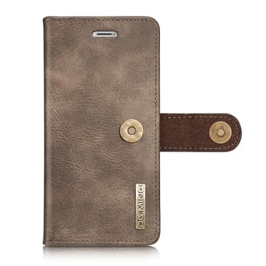 DG.MING iPhone 8/7/6 Split Läder Plånboksfodral - Coffee