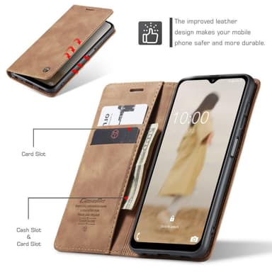 CASEME Plånboksfodral Samsung Galaxy A14 - Brun