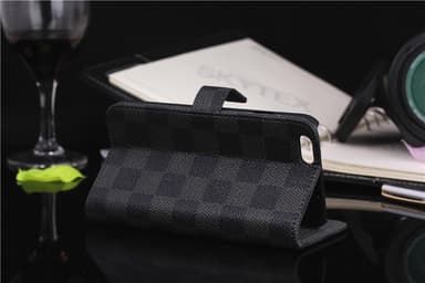Iphone 8 / 7 Plus Plånboksfodral Rutigt Grå / Svart