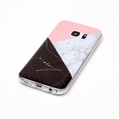 MTK Samsung Galaxy S7 SM-G930 TPU Marmor - Rosa-Vit-Svart